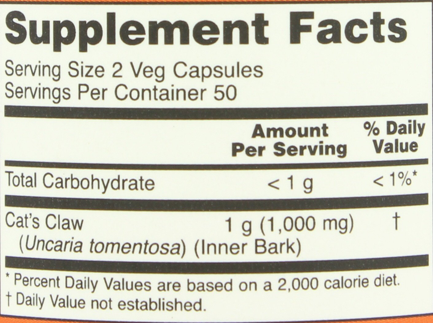 NOW Cat's Claw 500 mg Capsules
