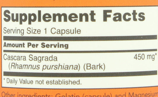 NOW Cascara Sagrada 450 mg Capsules