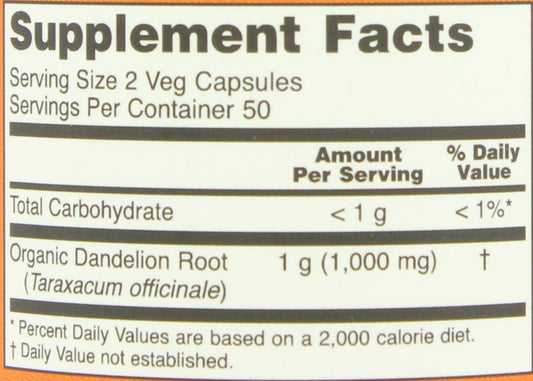 NOW Dandelion Root 500 mg Capsules
