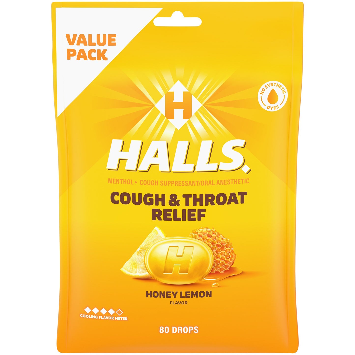 Halls Honey Lemon Cough Drops, Economy Pack