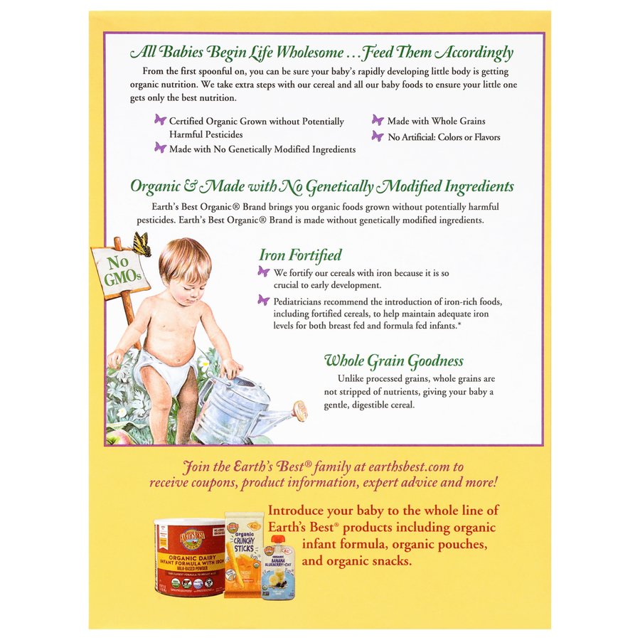Earth's Best Organic Whole Grain Multigrain Cereal for Baby