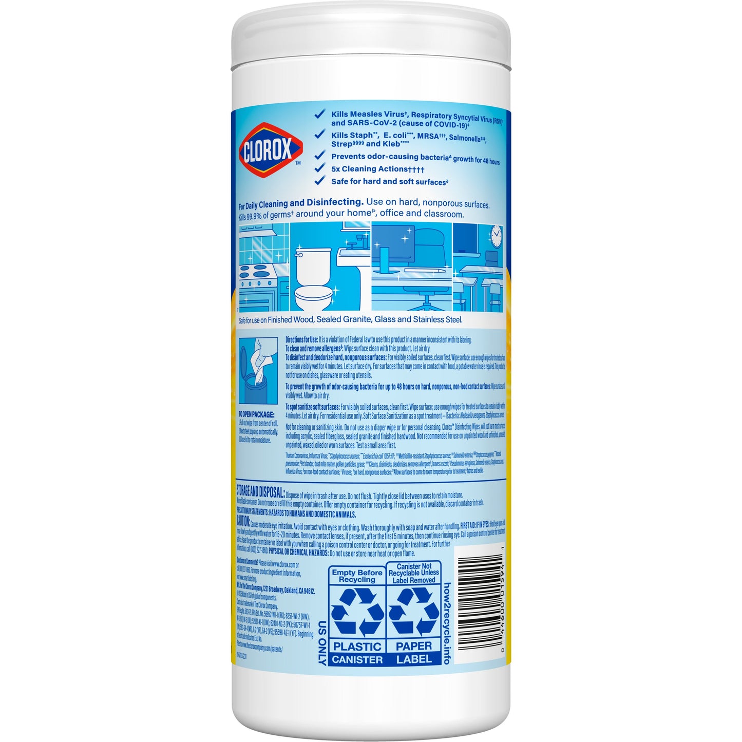 Clorox Disinfecting Bleach Free Cleaning Wipes - Crisp Lemon
