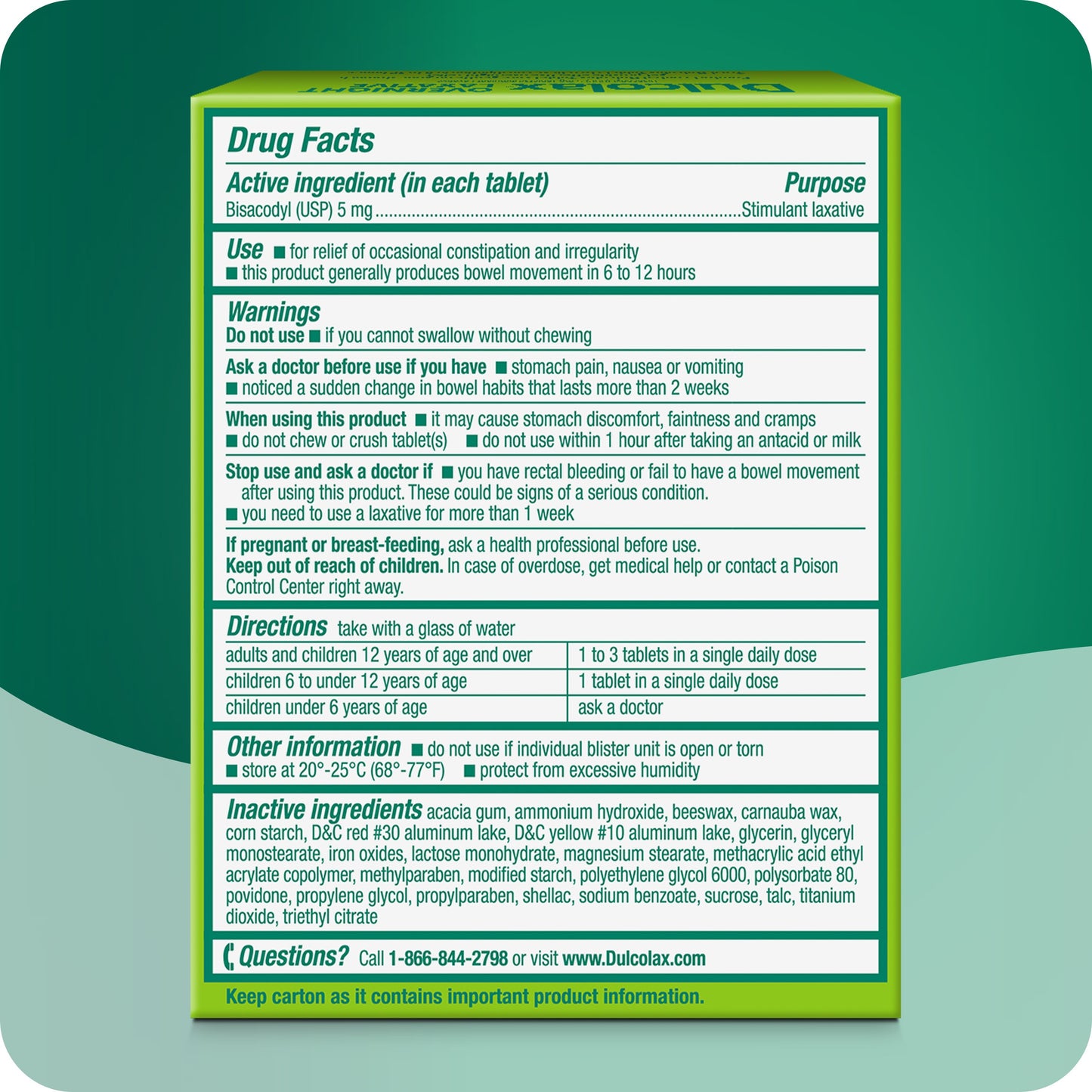 Dulcolax Stimulant Laxative Tablets - Overnight Relief