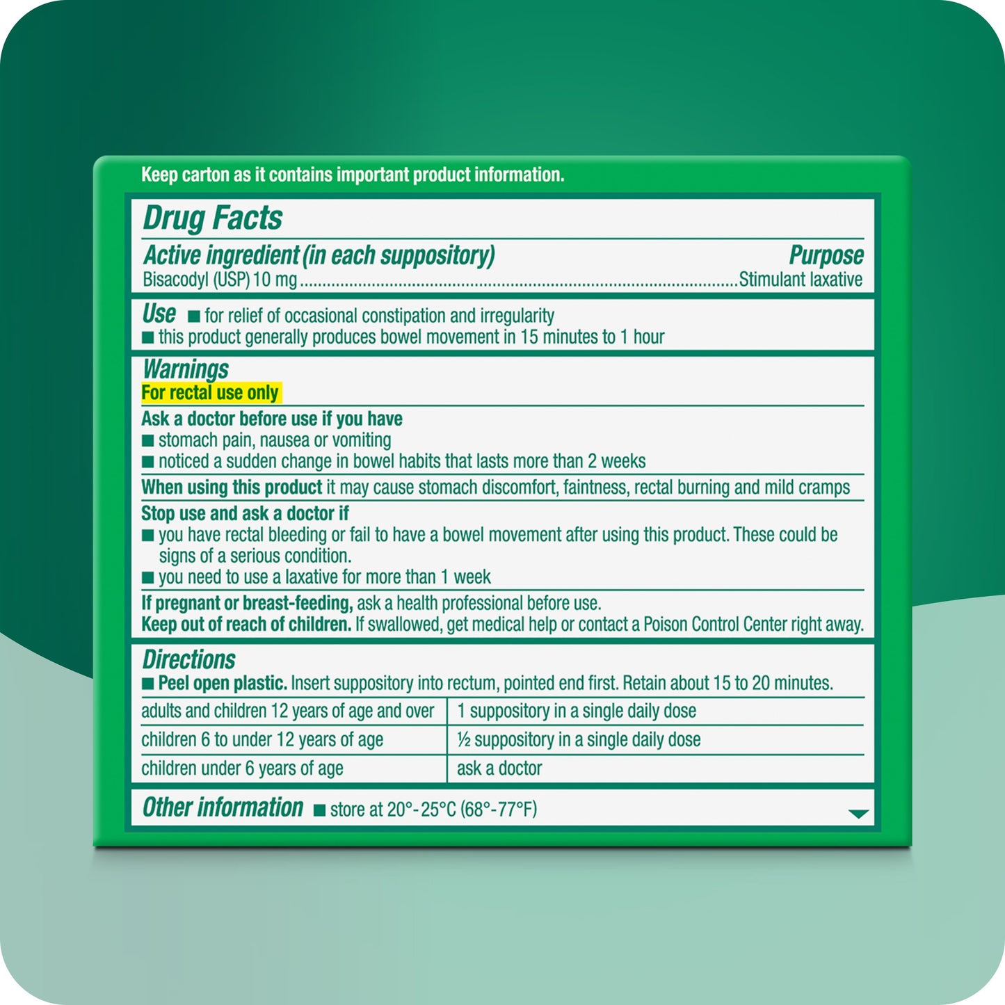 Dulcolax Medicated Stimulant Laxative Suppositories
