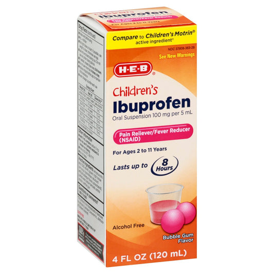 H-E-B Children’s Ibuprofen Fever & Pain Relief Liquid – 100 mg