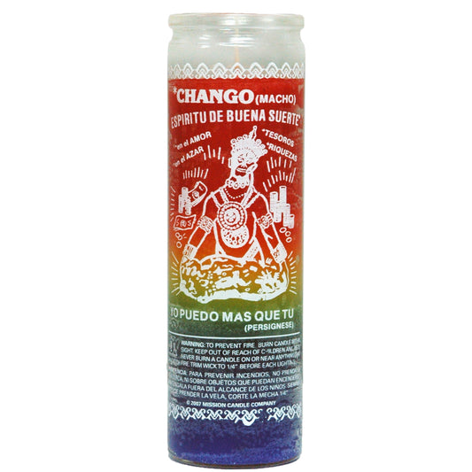 Brilux Chango Macho Religious Candle - Tri Color Wax