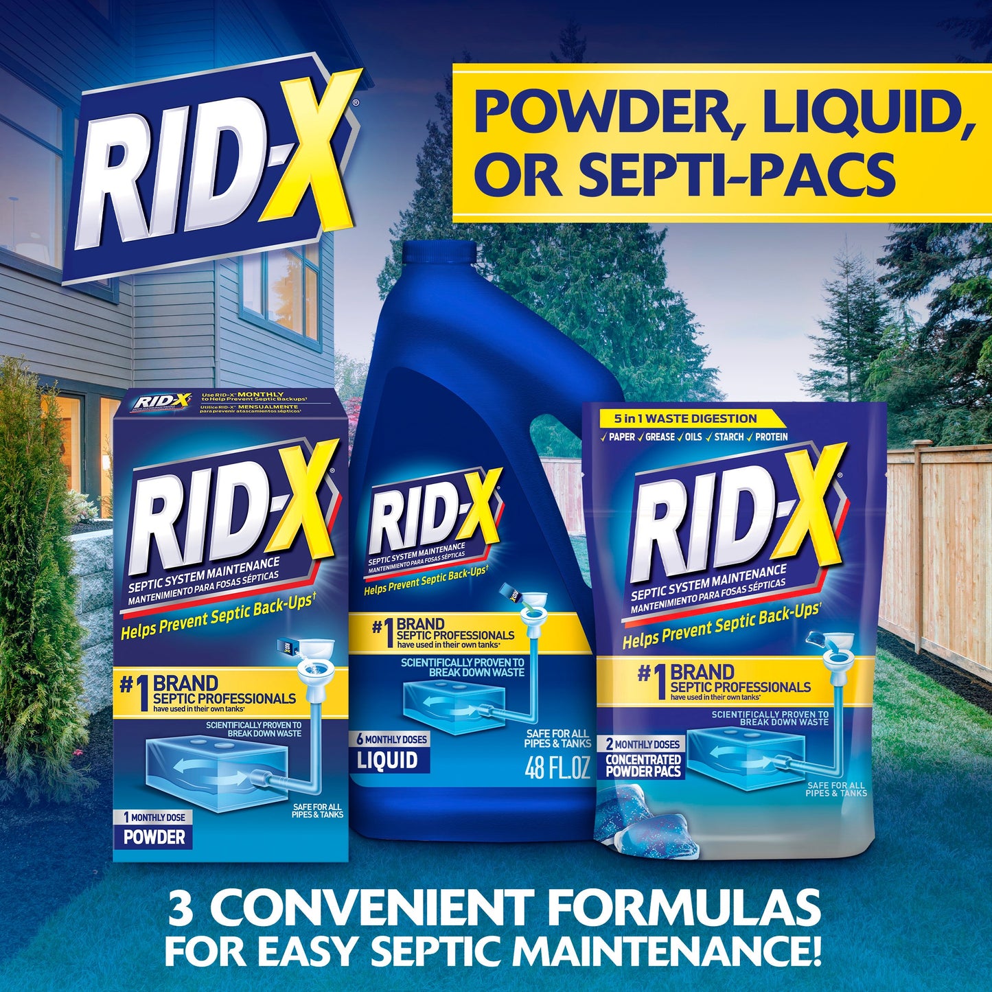 RID-X Septic Tank Treatment, 1 Month Supply Of Powder