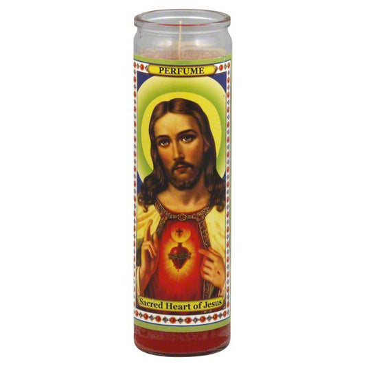 Reed Candle Sacred Heart of Jesus Perfume Scented Religious Candle – Red Wax