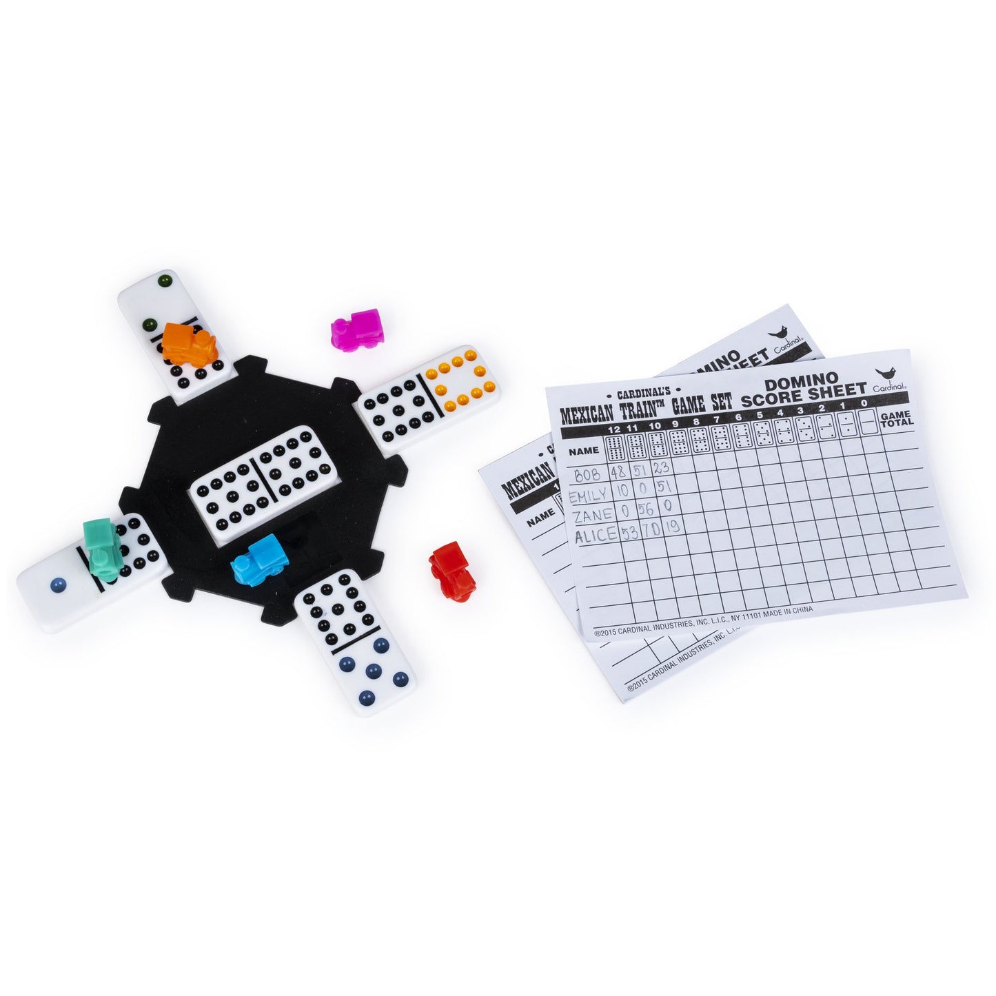 Cardinal Industries Mexican Train Dominoes Set in Carry Case