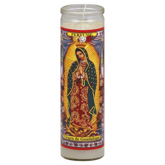 Reed Candle Virgen de Guadalupe Perfume Scented Religious Candle - White Wax