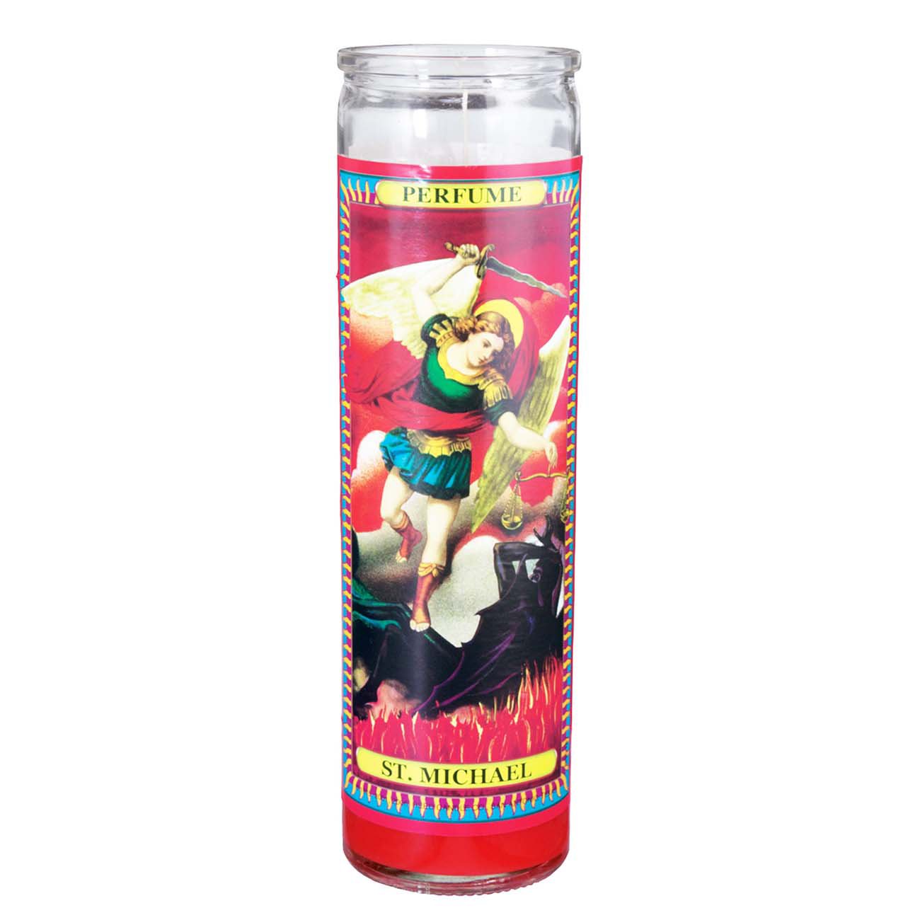 Brilux Saint Michael Perfume Scented Religious Candle - Red Wax