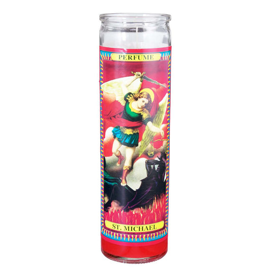 Brilux Saint Michael Perfume Scented Religious Candle - Red Wax