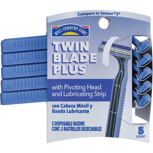 Hill Country Essentials Men's Twin Blade Plus with Pivoting Head Disposable Razors