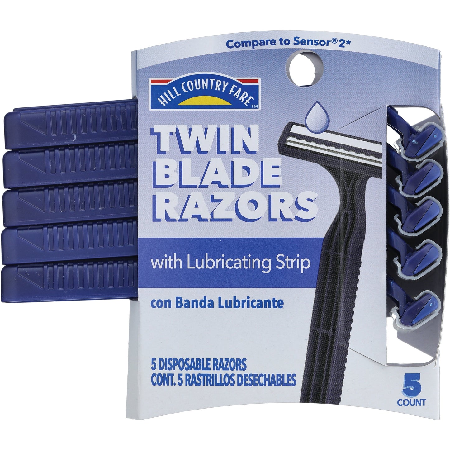 Hill Country Essentials Twin Blade Plus with Lubricating Strip Disposable Razors for Men