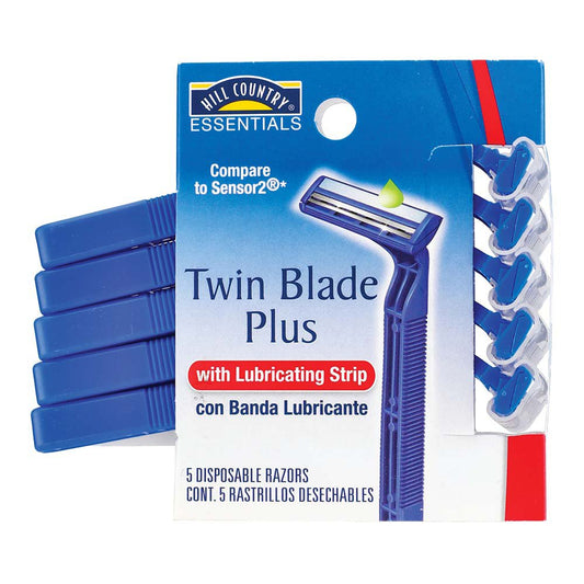 Hill Country Essentials Twin Blade Plus with Lubricating Strip Disposable Razors for Men