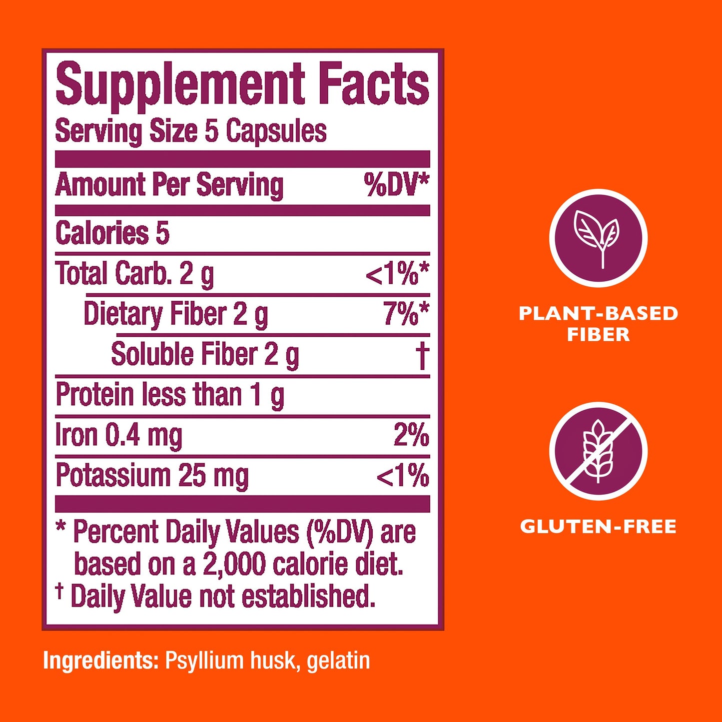 Metamucil Fiber Capsules, 3-in-1 Psyllium Husk Fiber, Daily Fiber Supplement