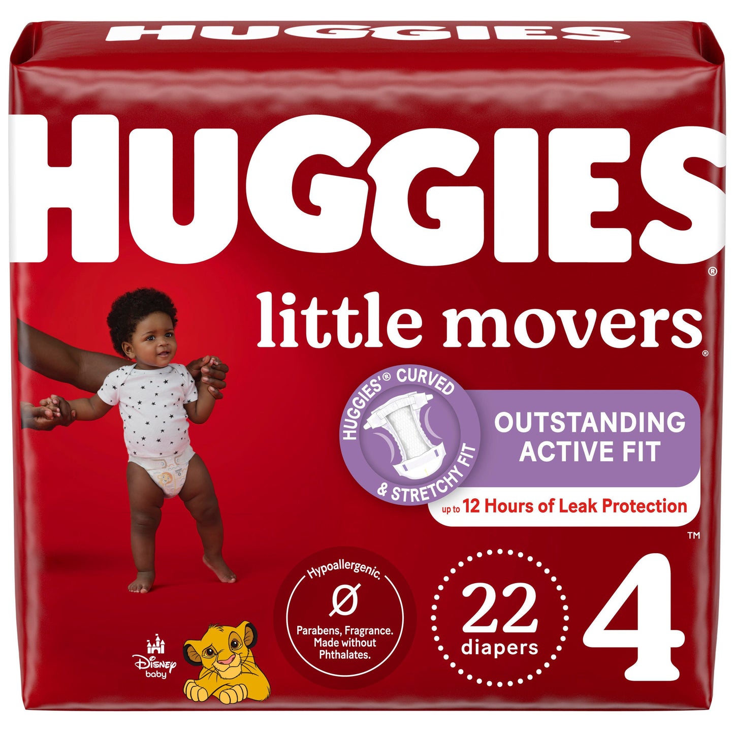 Huggies Little Movers Baby Diapers - Size 4 (22-37 lbs)
