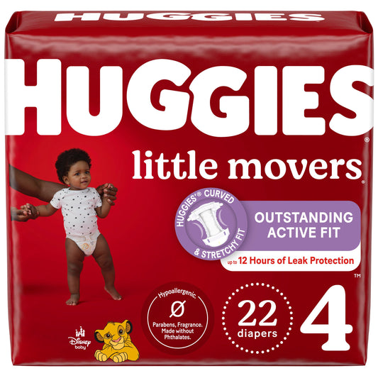 Huggies Little Movers Baby Diapers - Size 4 (22-37 lbs)
