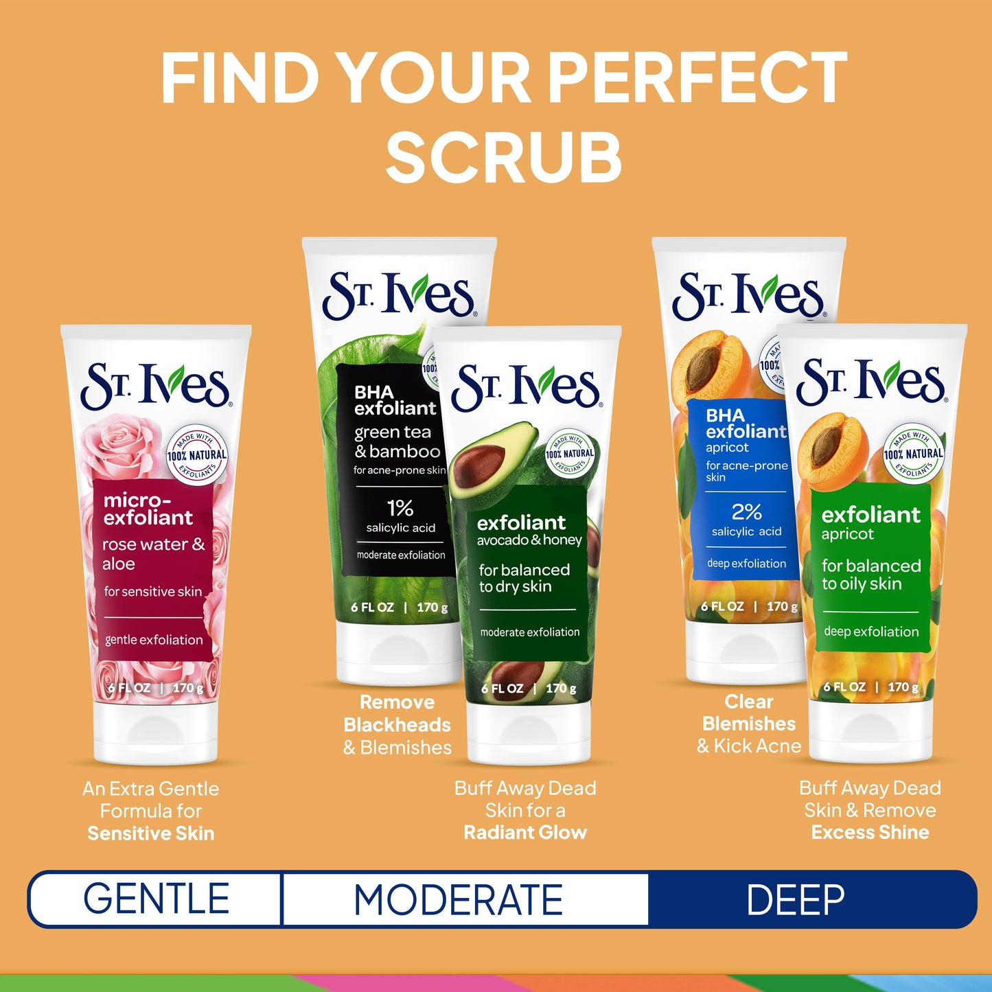 St. Ives BHA Exfoliant Apricot Face Scrub for Acne Prone Skin