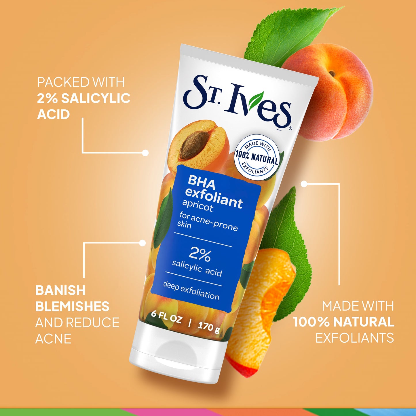 St. Ives BHA Exfoliant Apricot Face Scrub for Acne Prone Skin