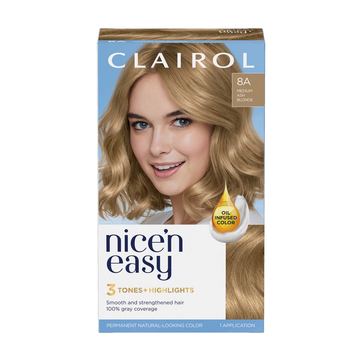 Clairol Nice 'N Easy Permanent Hair Color - 8A Medium Ash Blonde
