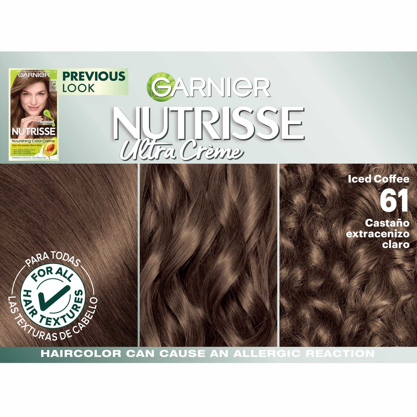 Garnier Nutrisse Nourishing Hair Color Creme - 61 Light Ash Brown (Iced Coffee)