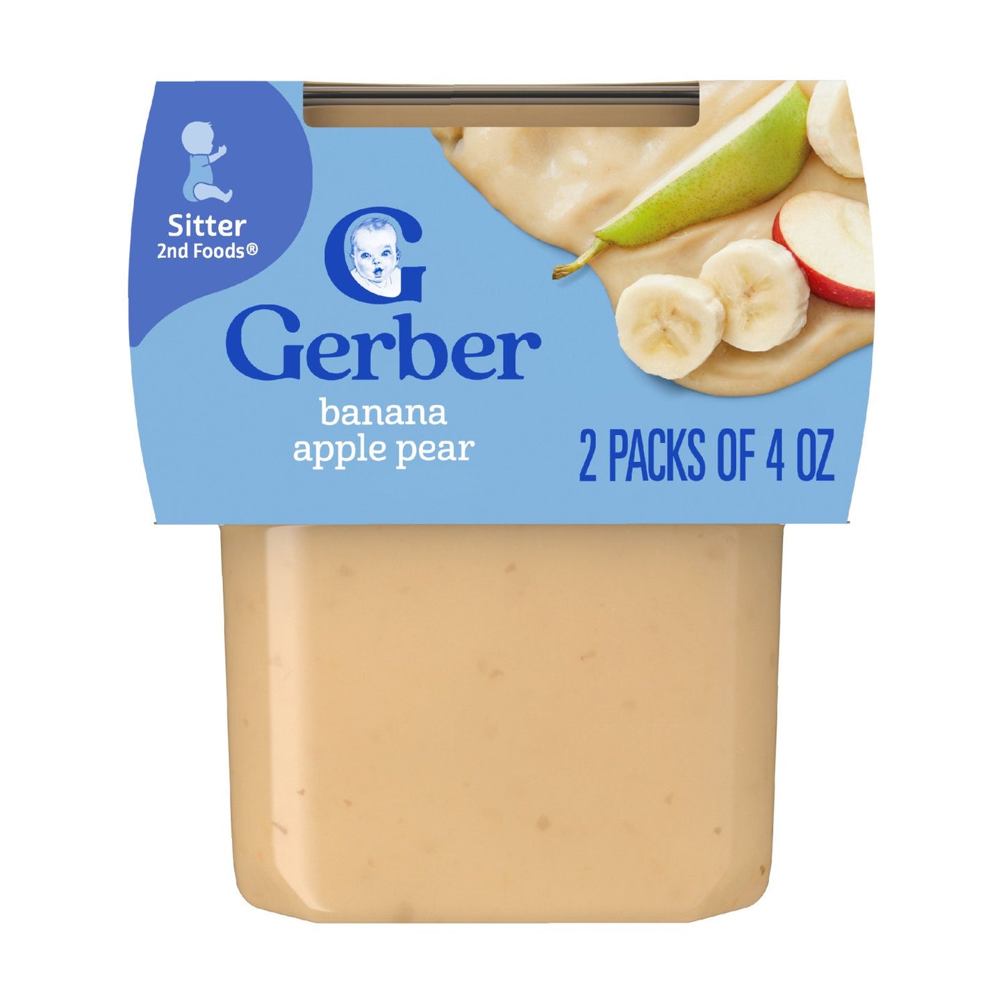 Gerber Stage 2 Baby Food - Banana Apple & Pear, 4 oz Tubs