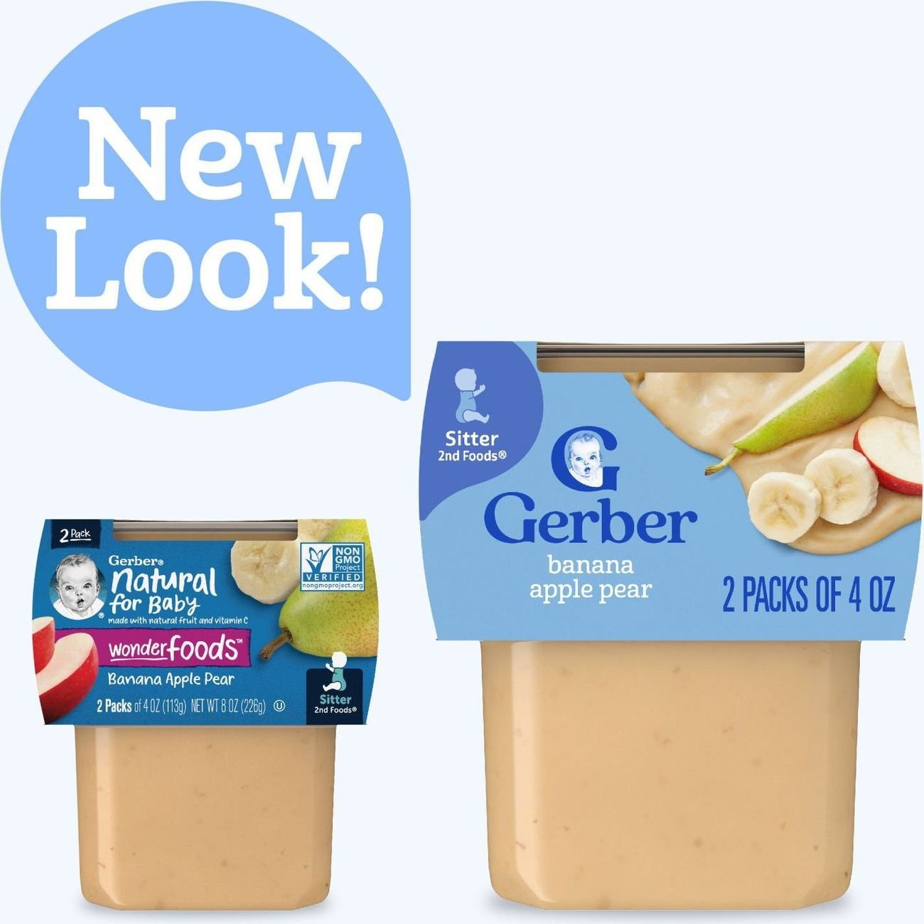 Gerber Stage 2 Baby Food - Banana Apple & Pear, 4 oz Tubs