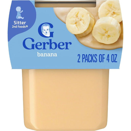 Gerber Stage 2 Baby Food - Banana, 4 oz Tubs