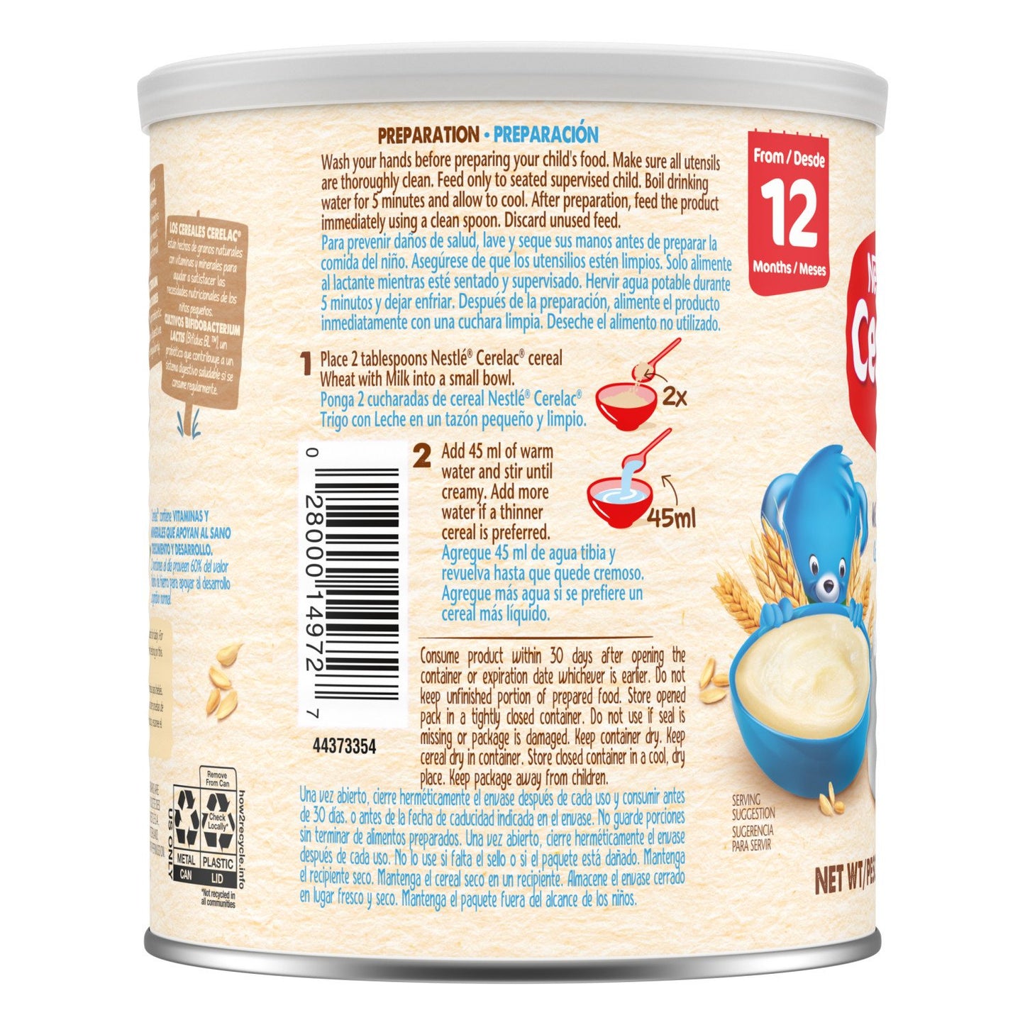 Nestle Cerelac Wheat Baby Cereal with Milk