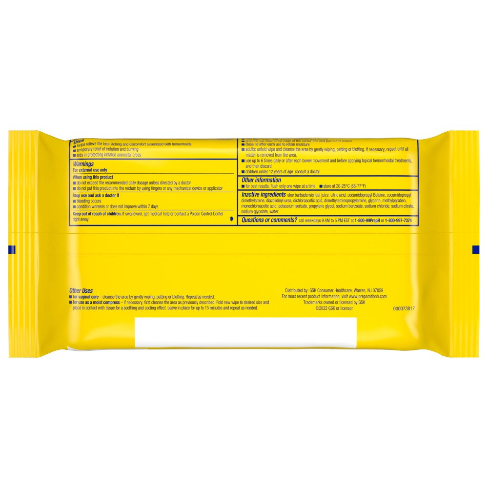 Preparation H Hemorrhoid Wipes with Witch Hazel for Skin Irritation Relief
