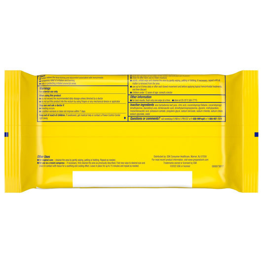 Preparation H Hemorrhoid Wipes with Witch Hazel for Skin Irritation Relief