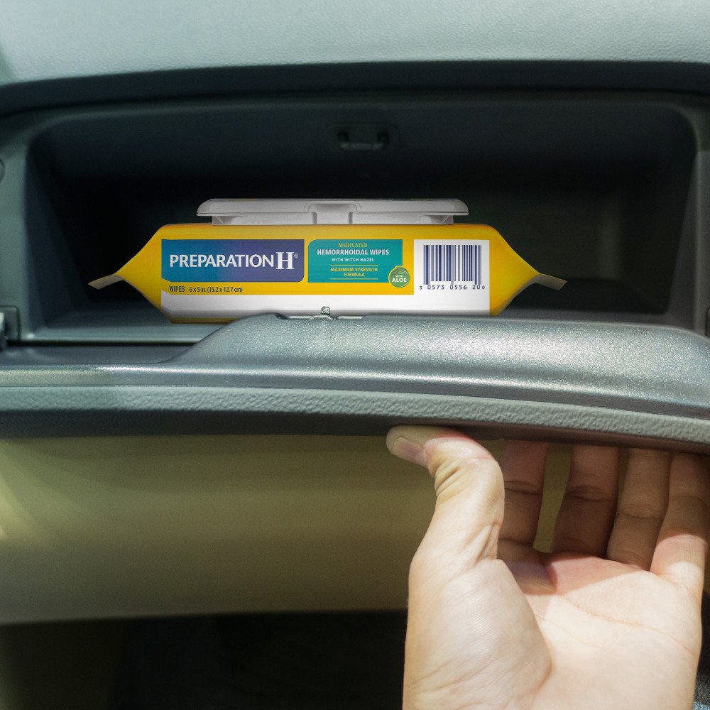 Preparation H Hemorrhoid Wipes with Witch Hazel for Skin Irritation Relief
