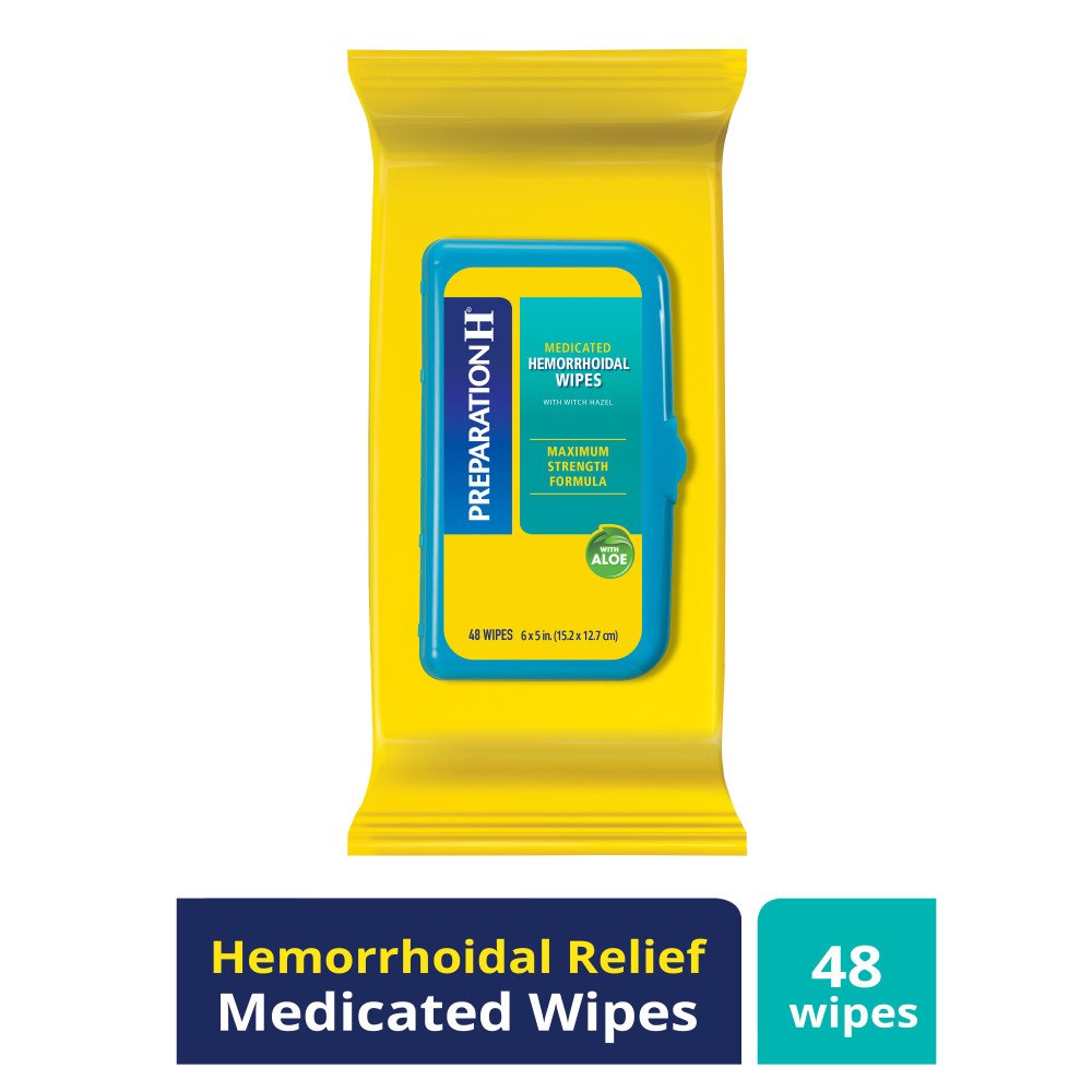 Preparation H Hemorrhoid Wipes with Witch Hazel for Skin Irritation Relief