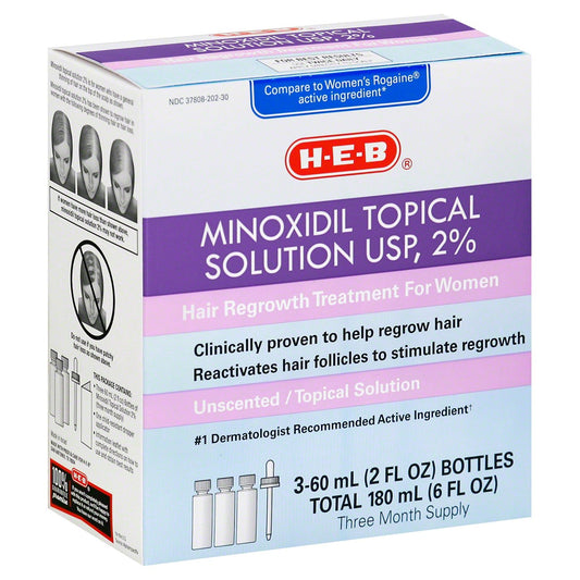 H-E-B Minoxidil 2% For Women Unscented