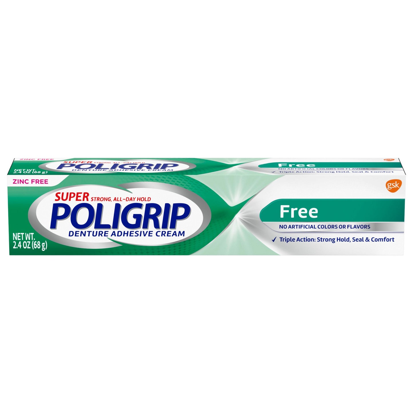 Super Poligrip Free, Zinc Free, Additive Free Denture Adhesive Cream