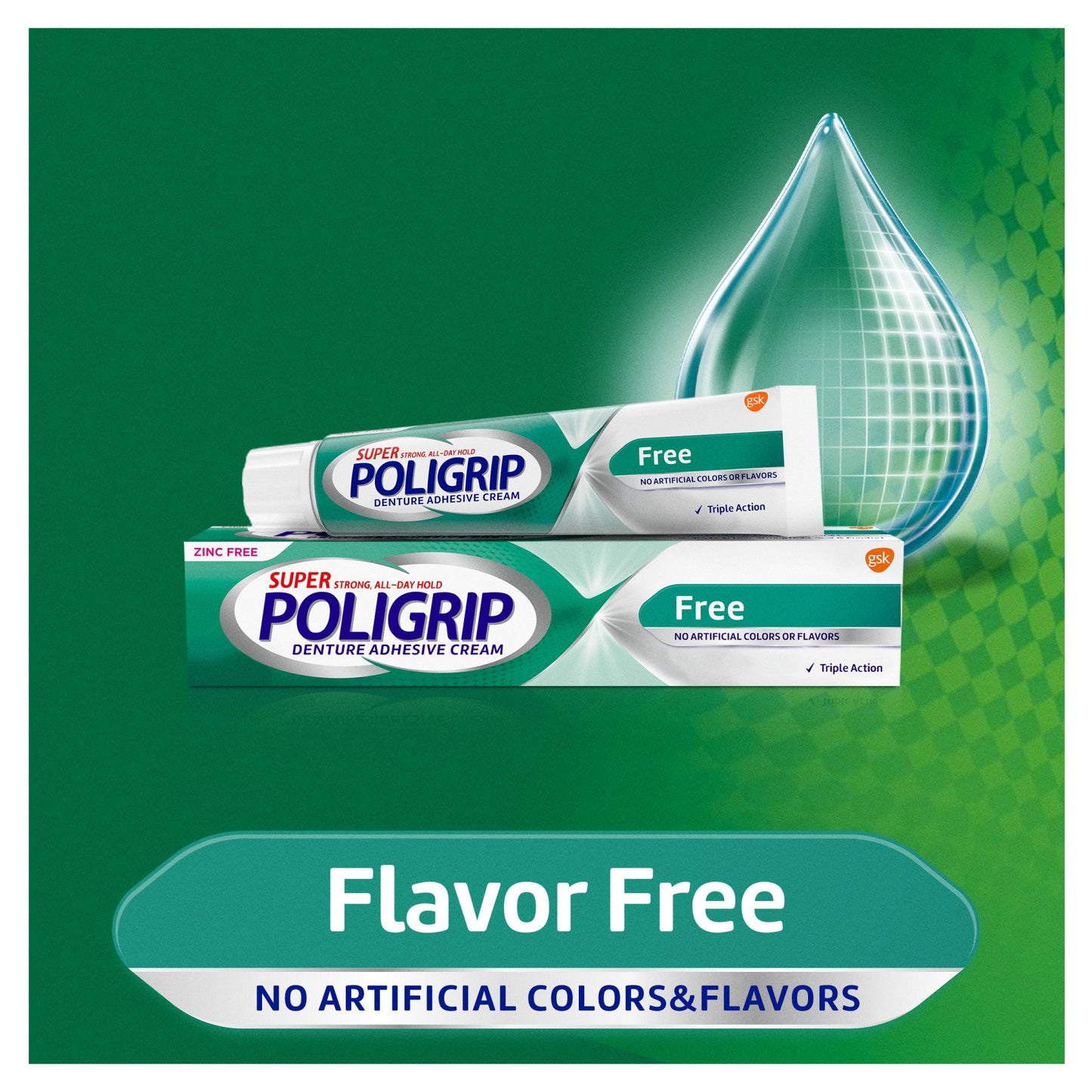 Super Poligrip Free, Zinc Free, Additive Free Denture Adhesive Cream
