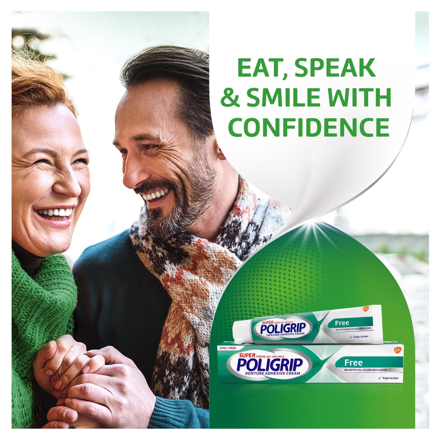 Super Poligrip Free, Zinc Free, Additive Free Denture Adhesive Cream