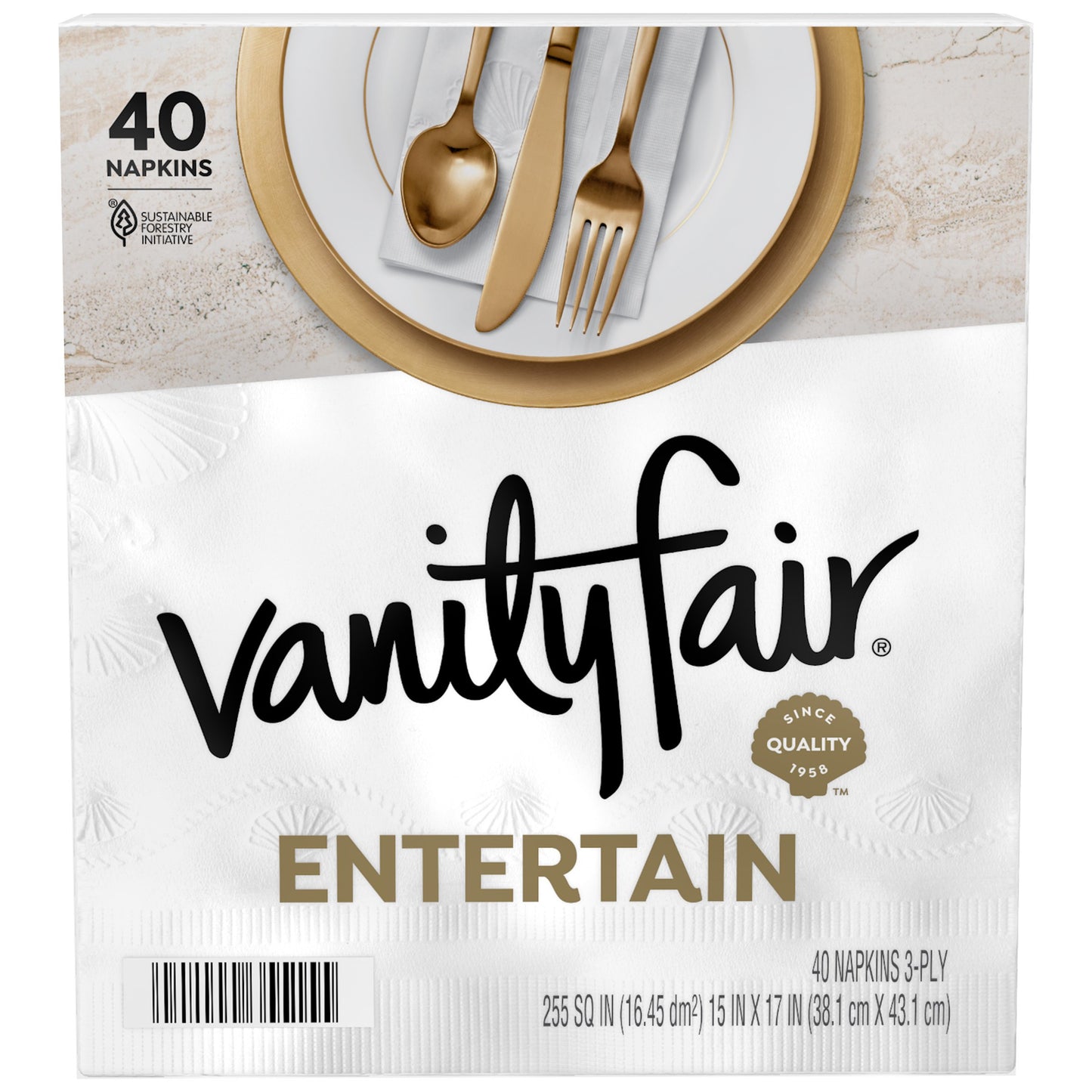 Vanity Fair Entertain Paper Napkins-White