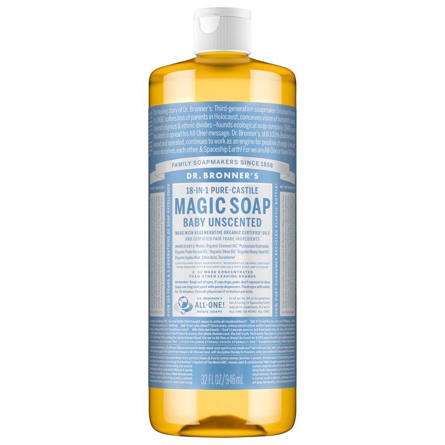 Dr. Bronner's 18-in-1 Hemp Baby Unscented Pure-Castile Soap