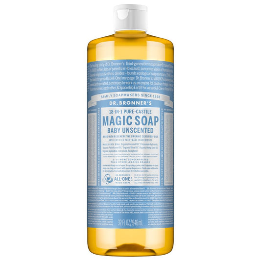 Dr. Bronner's 18-in-1 Hemp Baby Unscented Pure-Castile Soap