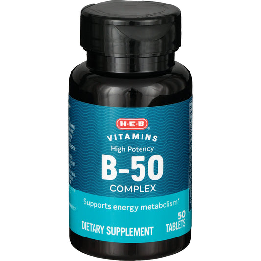 H-E-B Vitamins High Potency B-50 Complex Tablets