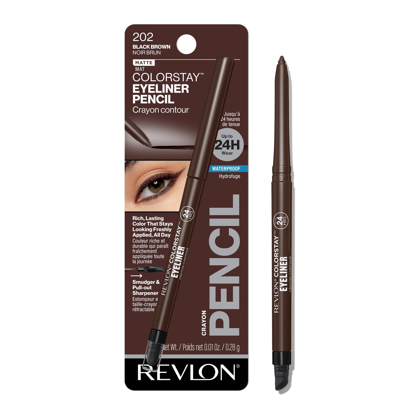 Revlon ColorStay Eyeliner Pencil, 202 Black Brown