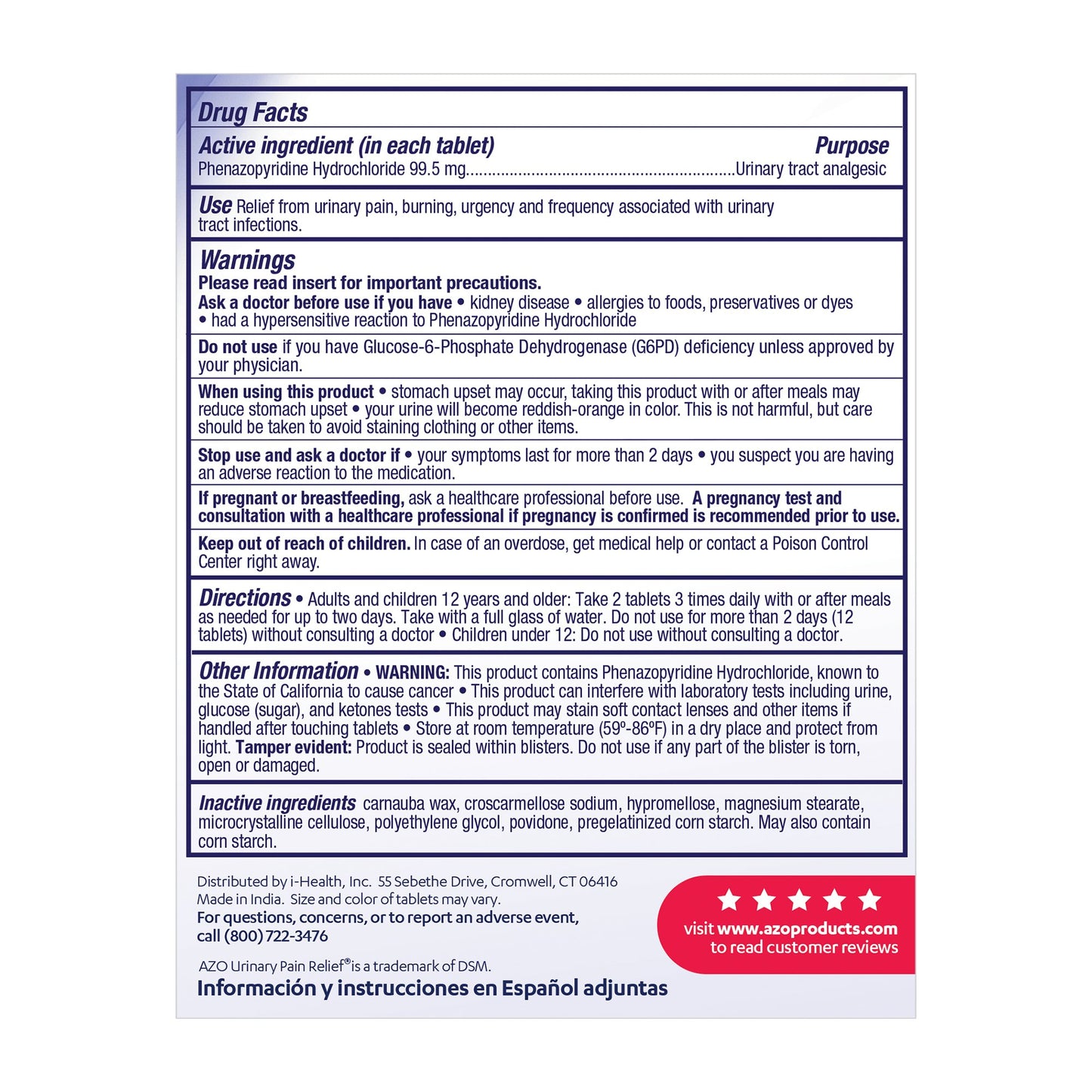 Azo Maximum Strength Urinary Pain Relief Tablets