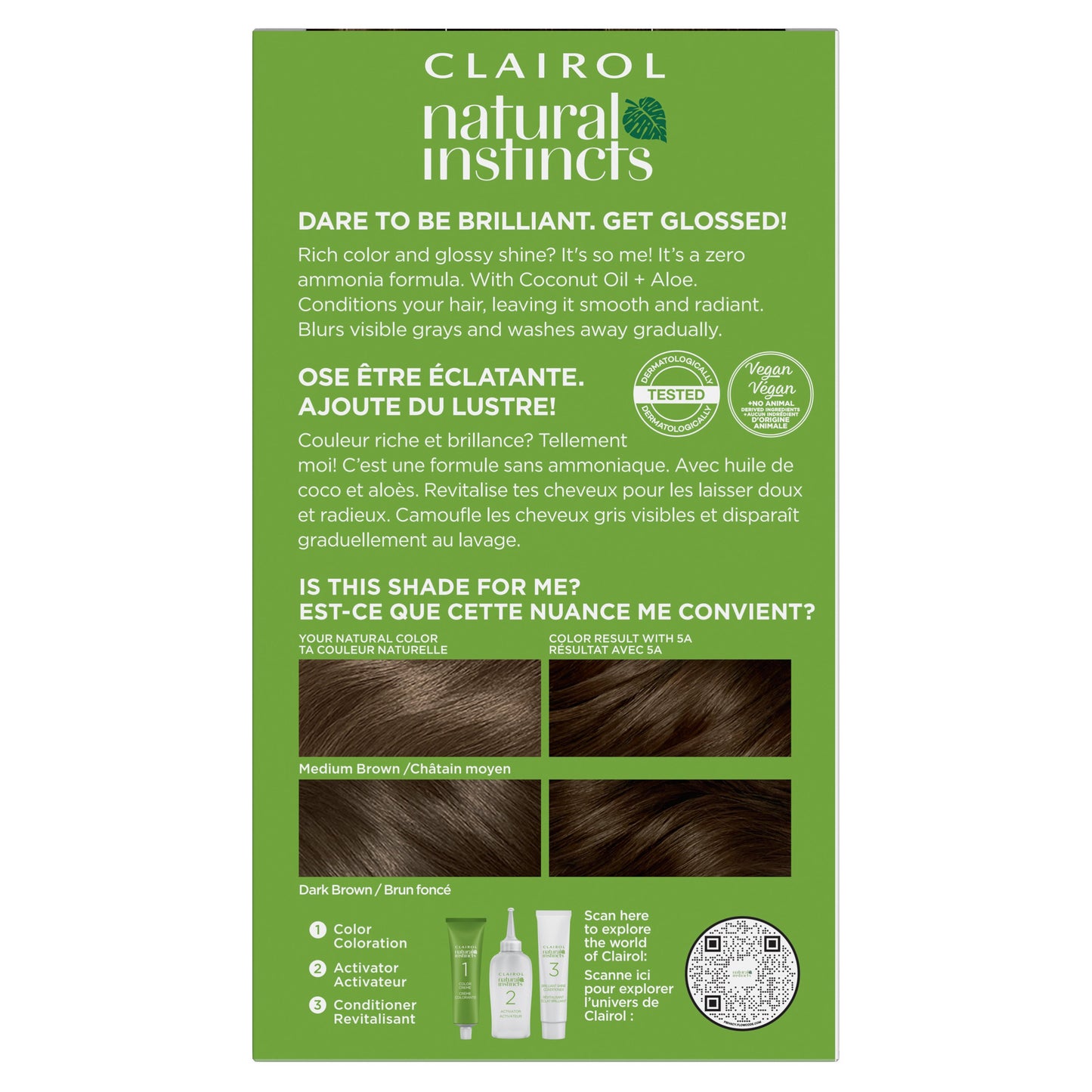 Clairol Natural Instincts Vegan Demi-Permanent Hair Color - 5A Medium Cool Brown