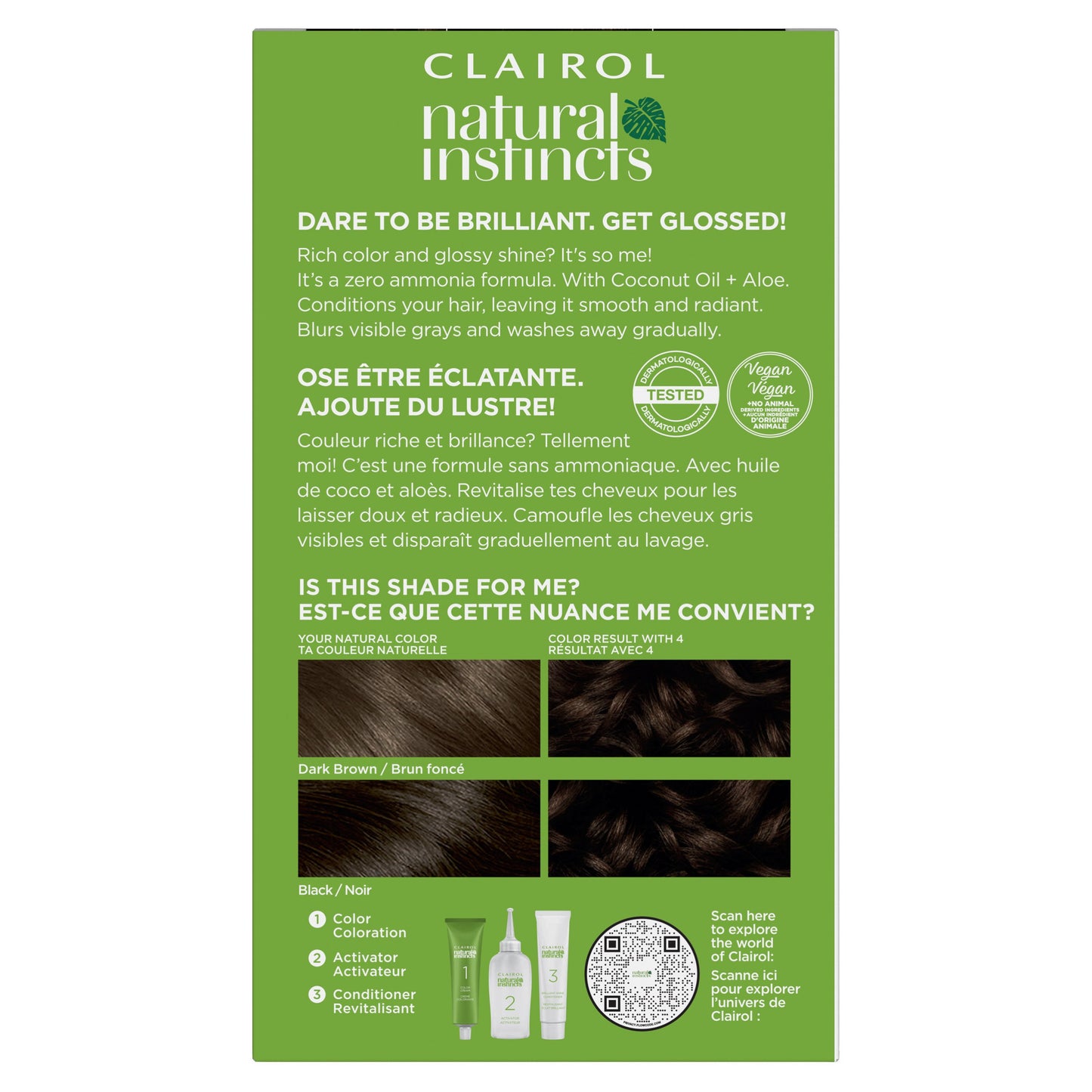 Clairol Natural Instincts Vegan Demi-Permanent Hair Color - 4 Dark Brown