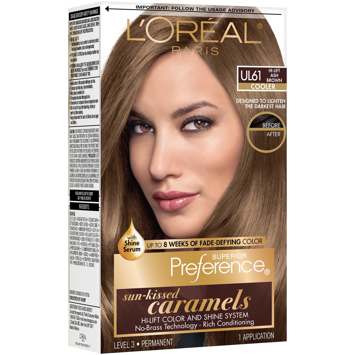 L'Oréal Paris Superior Preference Permanent Hair Color, UL61 Ultra Light Ash Brown
