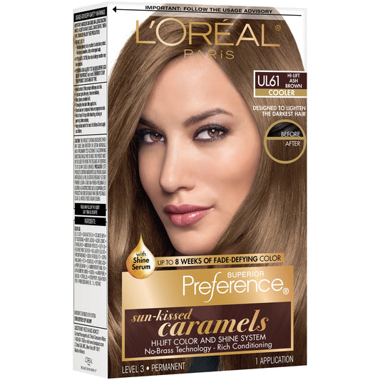 L'Oréal Paris Superior Preference Permanent Hair Color, UL61 Ultra Light Ash Brown