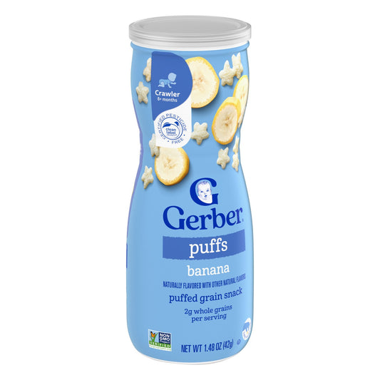Gerber Stage 3 Baby Puffed Grain Snacks - Banana Puffs