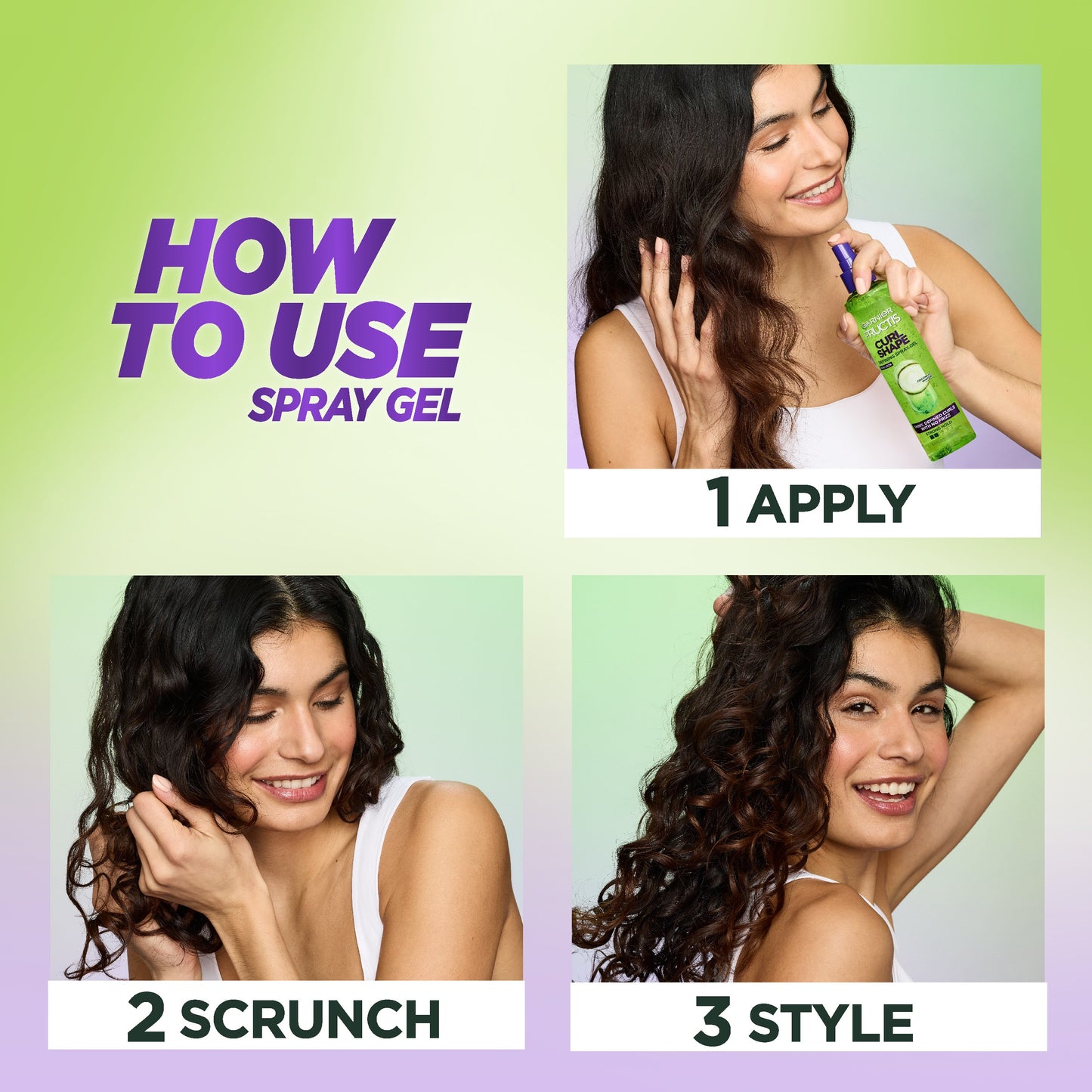 Garnier Fructis Curl Shape Defining Spray Gel with Coconut Water - Strong Hold
